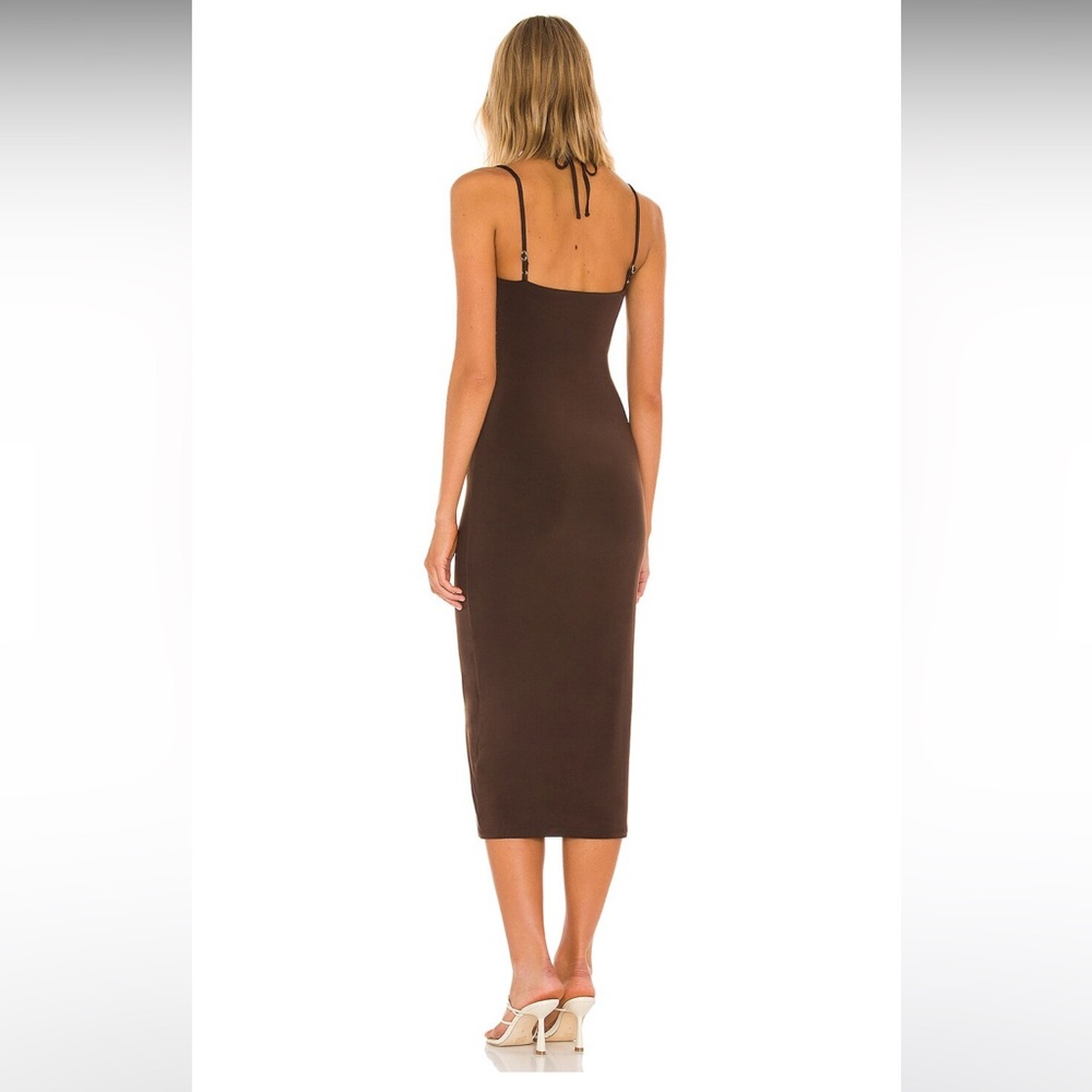 LOVERS + FRIENDS Fiona Midi Dress in Espresso Brown, S - Picture 3 of 5
